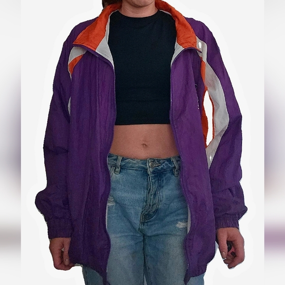 Vintage 90s Phoenix Suns Warm-up Windbreaket Top NBA Sweatsuit Jacket Zip Up XL - Picture 1 of 14